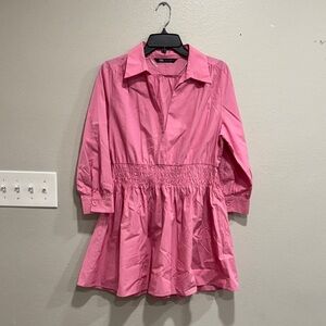 Zara Pink Gathered Dress